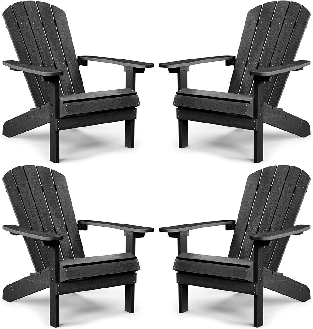 Weather Resistant Blue Recycled Plastic Outdoor Patio Chair (Set of 4)