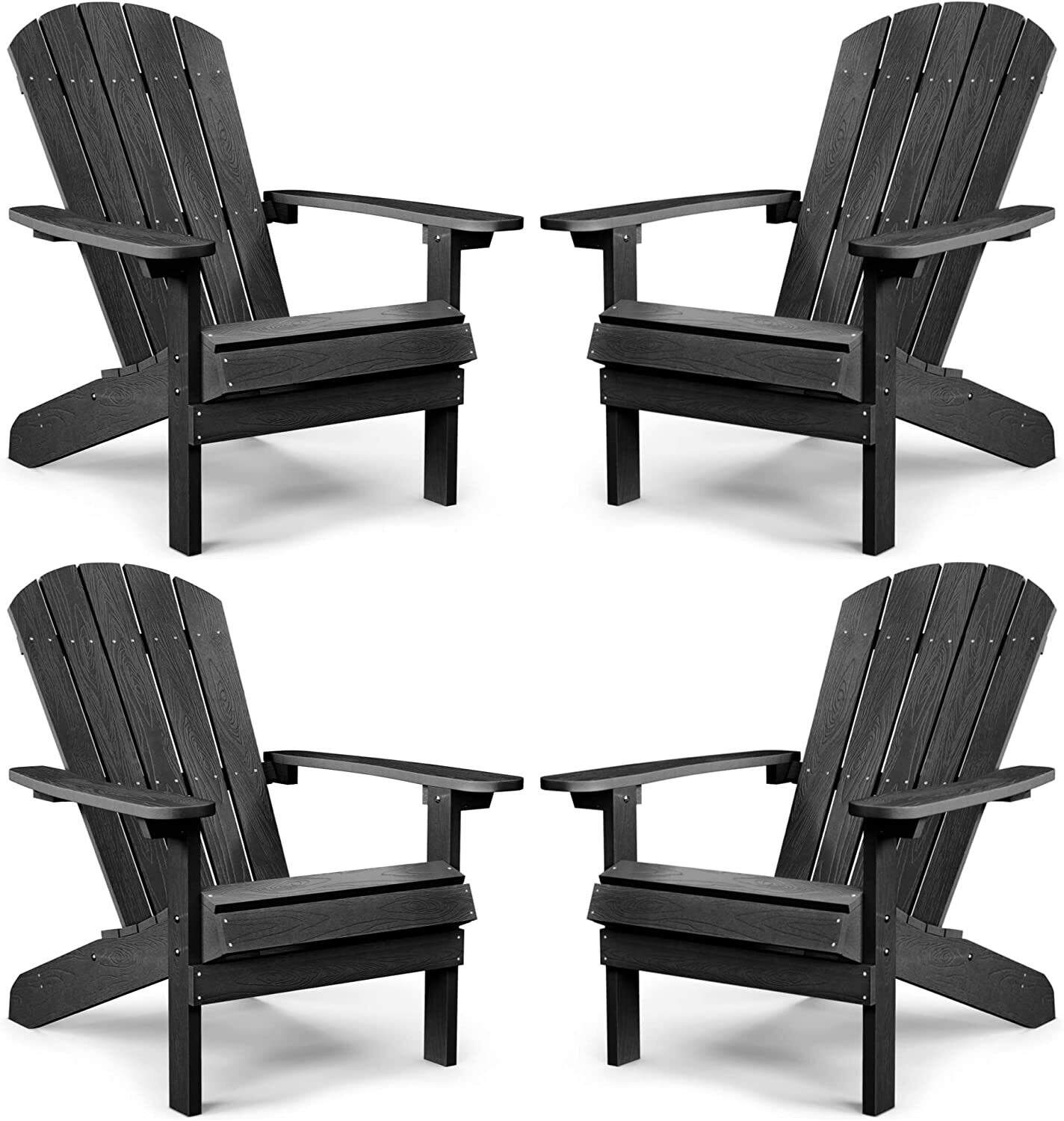 Weather Resistant Blue Recycled Plastic Outdoor Patio Chair (Set of 4)