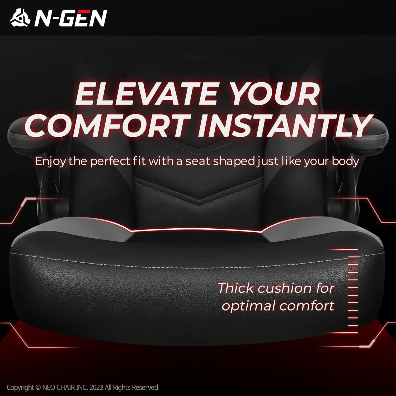 N-GEN Video Gaming Computer Chair Ergonomic Office Chair Desk Chair with Lumbar Support Flip Up Arms Adjustable Height Swivel PU Leather Executive with Wheels for Adults Women Men (Pink)