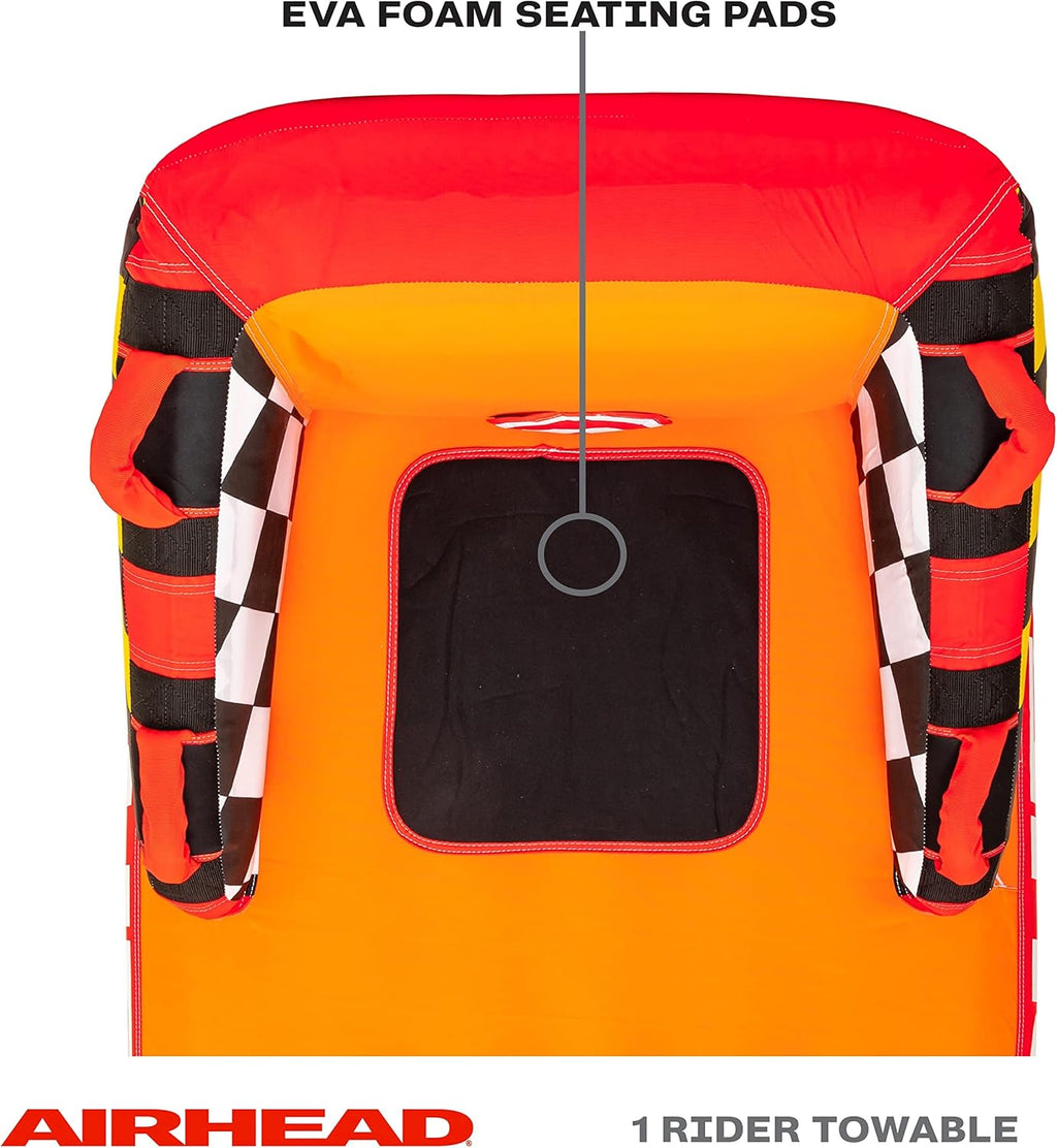 Airhead Mable Inflatable Towable Tube, 1-4 Rider Models, Dual Tow Points, Full Nylon Cover, EVA Foam Pads, Patented Speed Valve, Boat Tubes and Towables