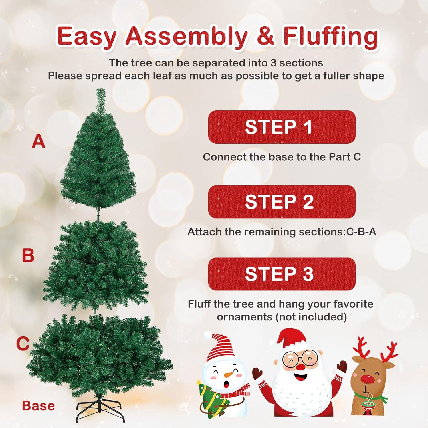 Goplus 7ft Artificial White Christmas Tree Xmas Pine Tree with Solid Metal Legs Perfect for Indoor and Outdoor Holiday Decoration