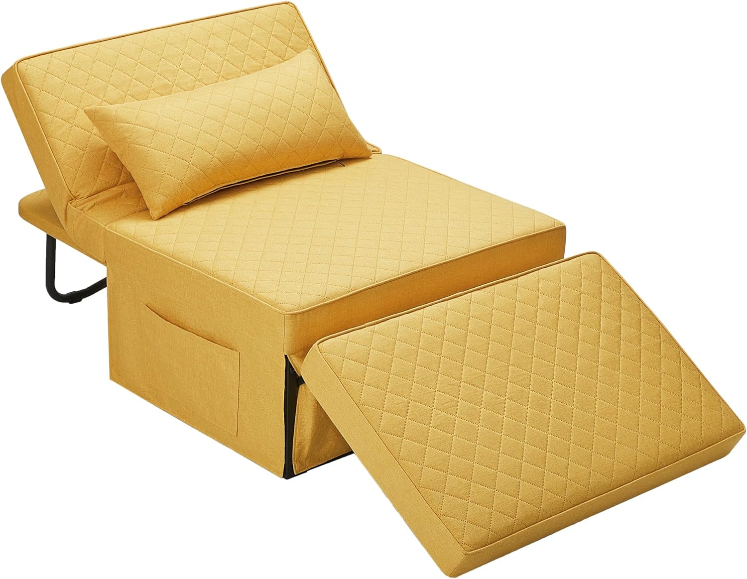 Sofa Bed, 4 in 1 Multi-Function Folding Ottoman Breathable Linen Couch Bed with Adjustable Backrest Modern Convertible Chair for Living Room Apartment Office