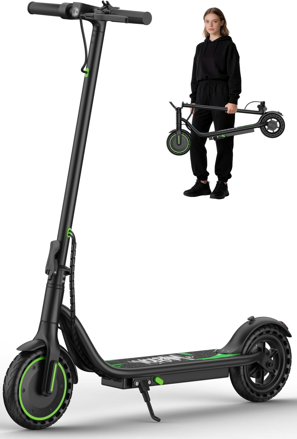 VOLPAM Electric Scooter with 8.5"/10" Solid Tire, 350W/500W Powerful Motor & 19/22 MPH Top Speed, 16/23 Miles Long Range, Folding E Scooter Choice
