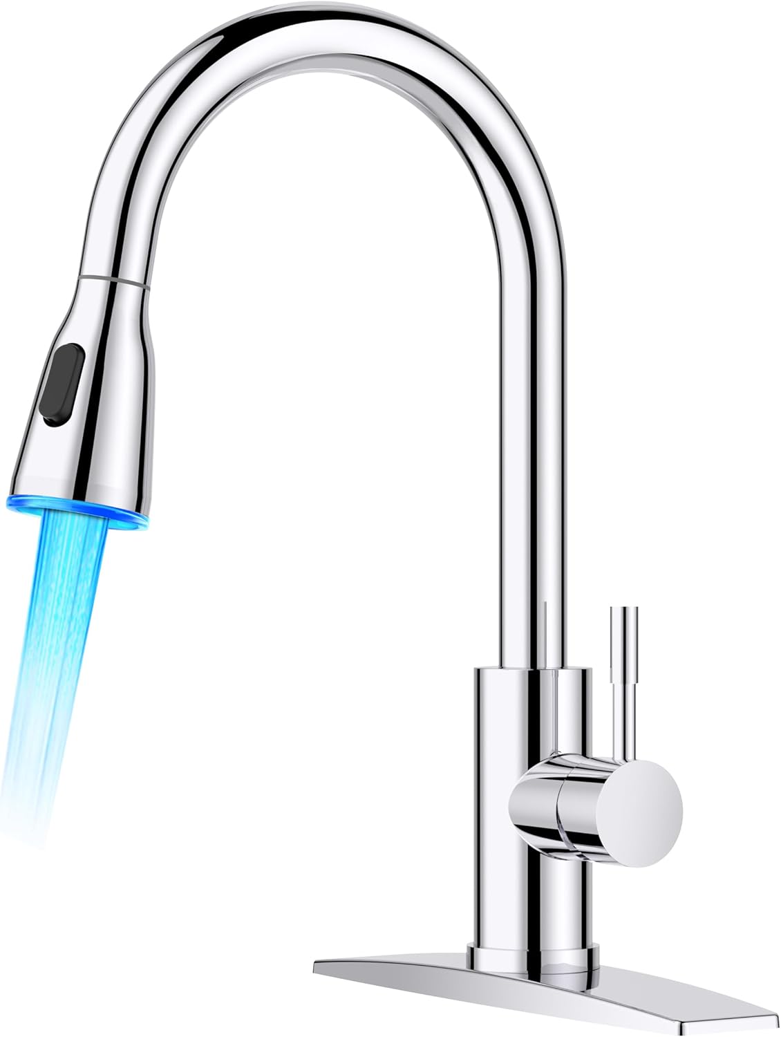 FORIOUS Touchless Kitchen Faucets, Brushed Nickel Kitchen Faucet with Pull Down Sprayer, Single Handle Smart Motion Sensor Kitchen Sink Faucet,Contemporary Hands-Free Sink Faucet for Farmhouse Laundry