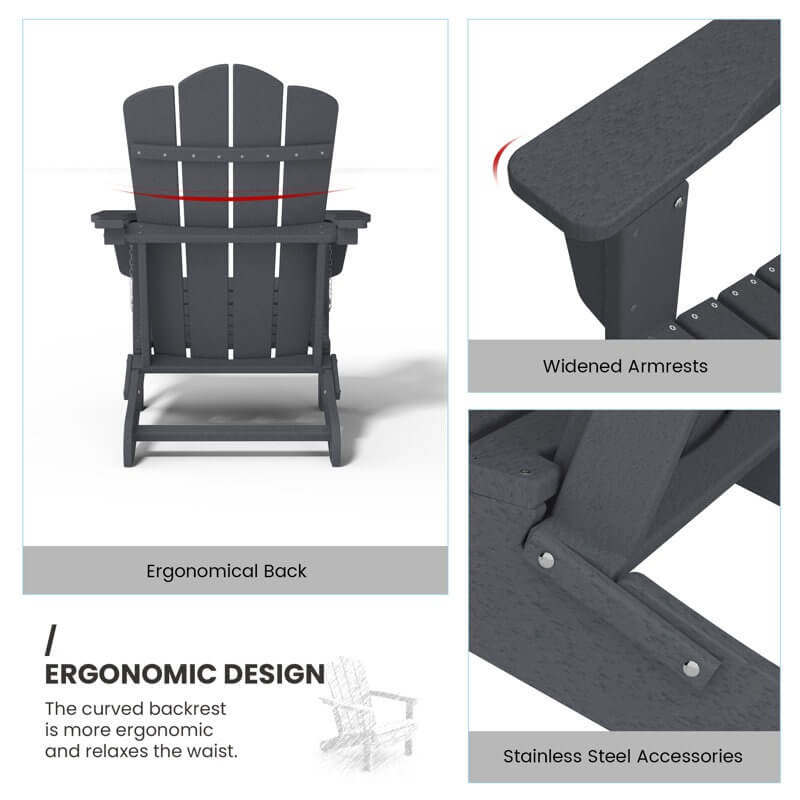 High Density Polyethylene Folding Adirondack Chair