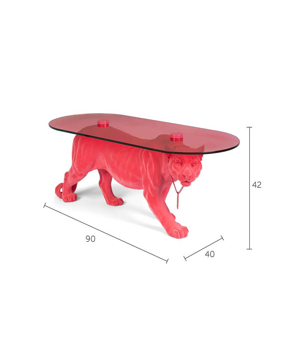 Figurine Glass Top Coffee Table