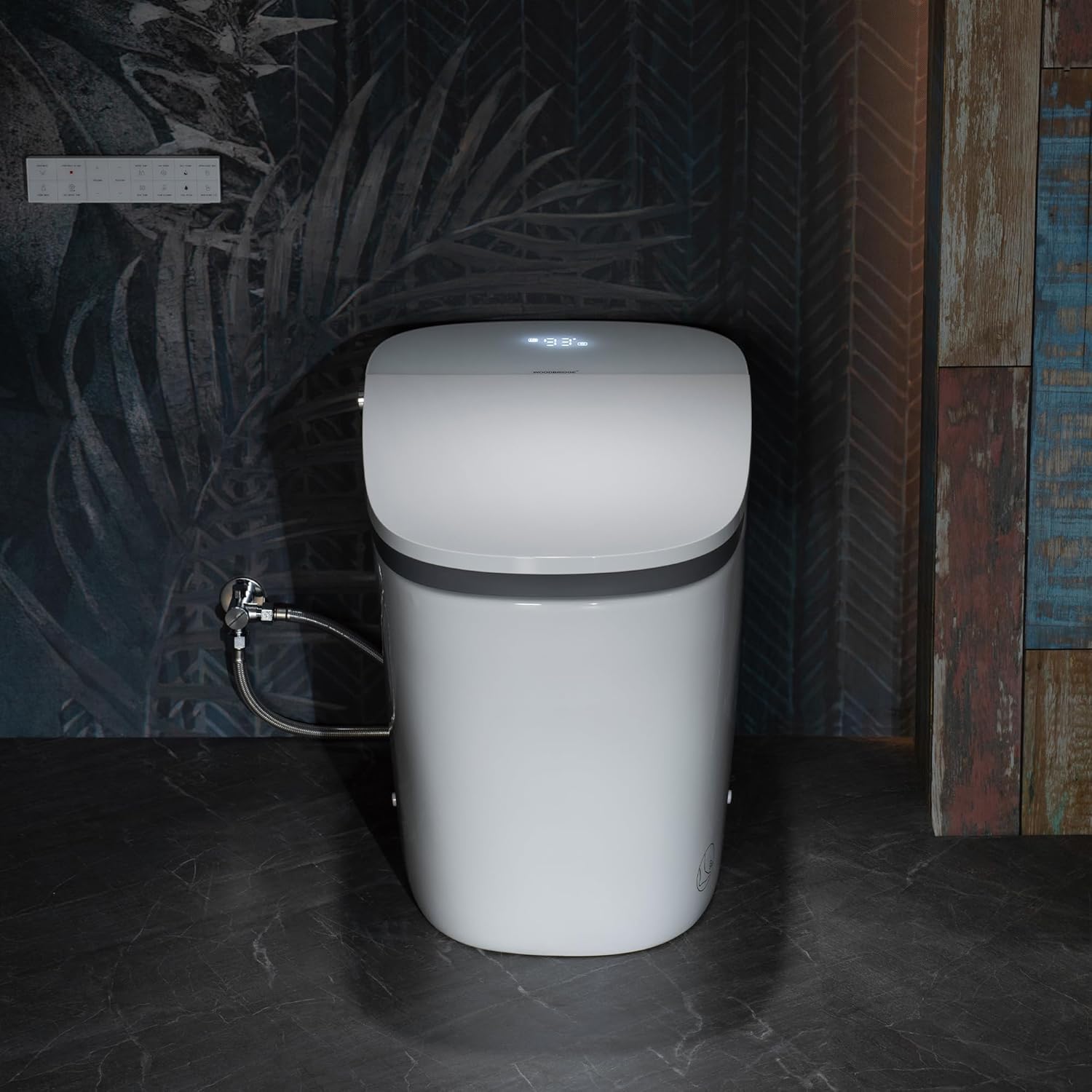 WOODBRIDGE Smart Bidet Toilet with 1000 Gram MaP Flush Score,Auto Open/Close,Foam Shield,Auto Flush,Foot Sensor,Movement Drying,Heated Seat,ADA Chair Height,One Piece Toilet with Tank Built in