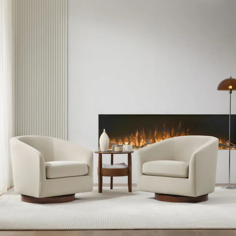 Bennett Upholstered Swivel Barrel Chair