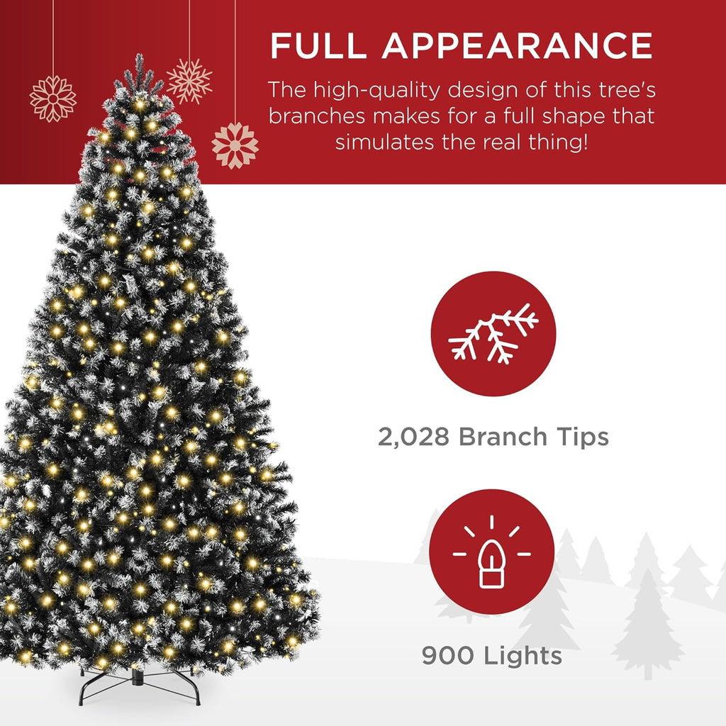 Best Choice Products Artificial Christmas Tree, 6ft Premium Pre-Lit Realistic Spruce Holiday Décor w/Dense Branches, Metal Base - Green Spruce