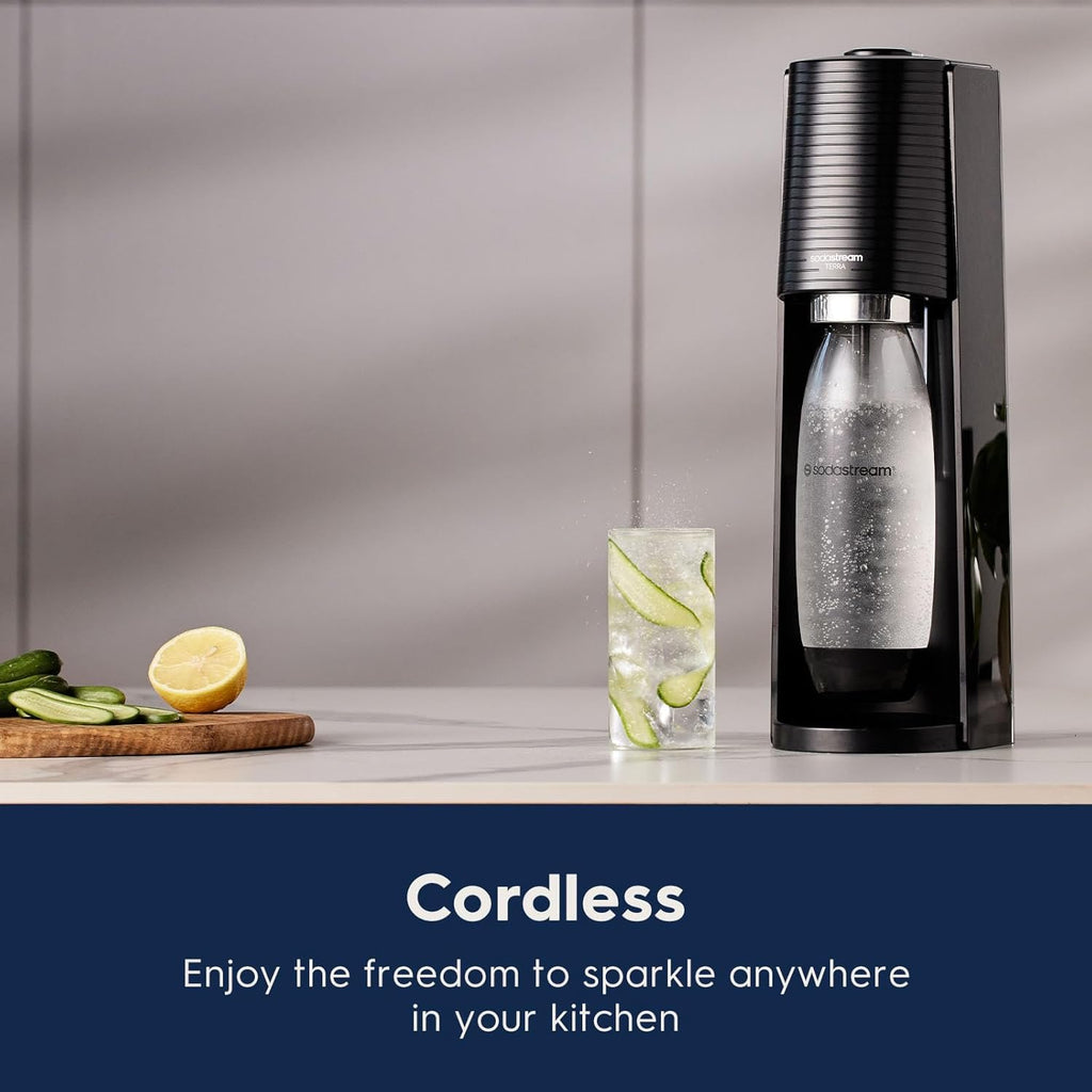 SodaStream Terra Sparkling Water Maker (Red) with CO2, Dishwasher Safe Bottle and Bubly Drop