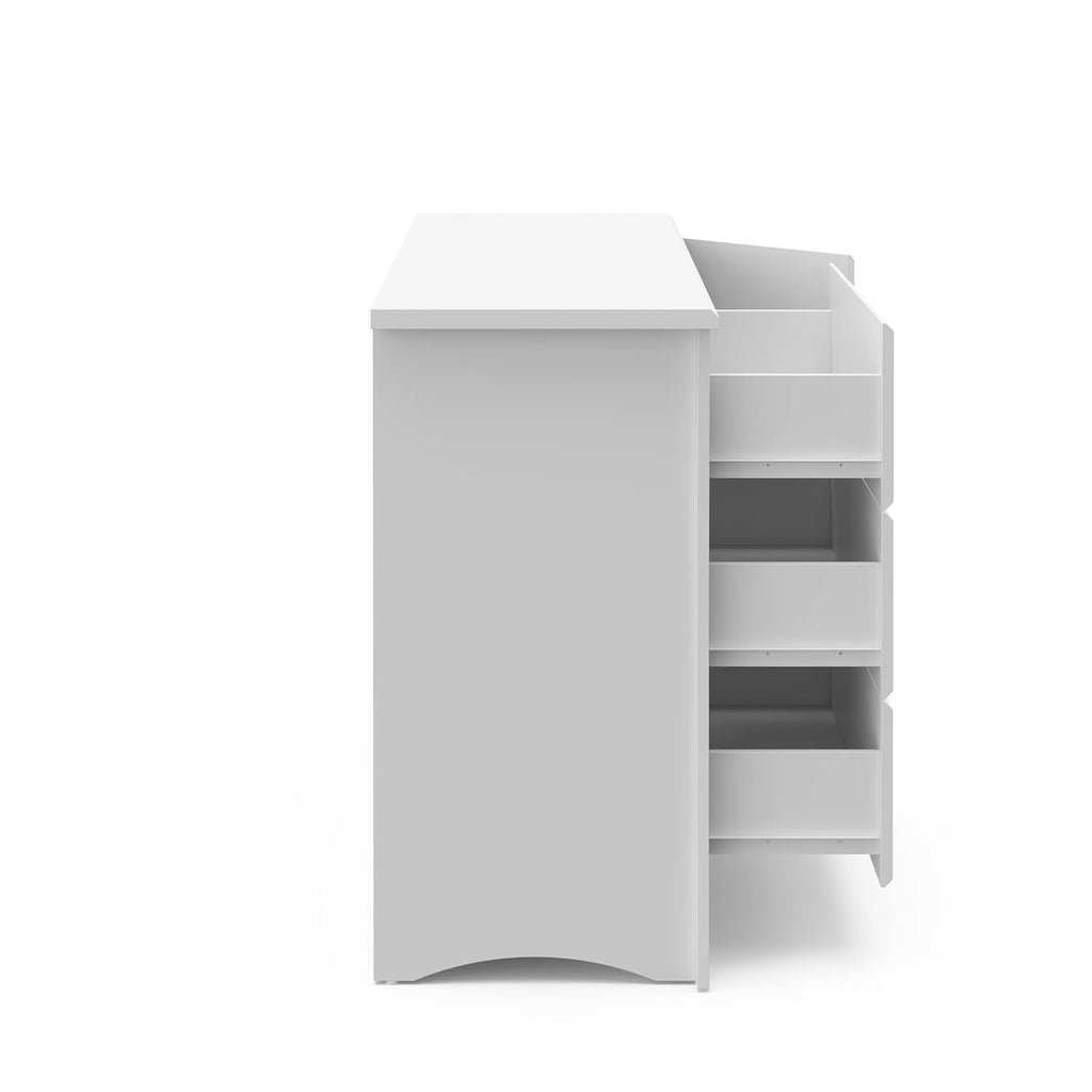 Storkcraft Crescent 6 Drawer Double Dresser (Pebble Gray) – GREENGUARD Gold Certified, For Nursery, Dresser, Kids Nursery Organizer, Chest of Drawers