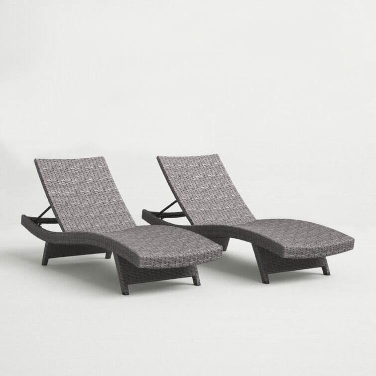 Breton Outdoor Wicker Chaise Lounge (Set of 2)