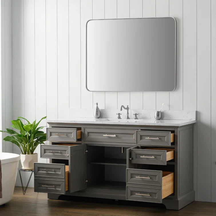 Annaline 60'' Single Bathroom Vanity with Engineered Stone Top