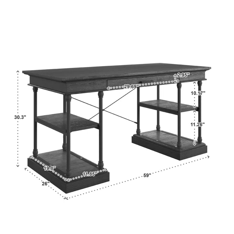 Kyler Solid Wood Top Writing Desk