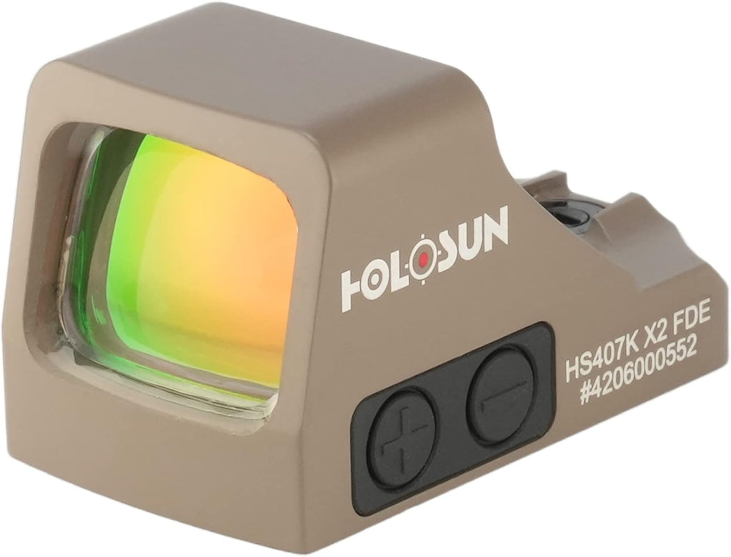 HOLOSUN HS407K X2 Red 6 MOA Dot Open Reflex Optical Sight for Subcompact Pistols - Durable Parallax Free Unlimited Eye Relief Handgun Sight with Aluminum Housing & Shake Awake Technology