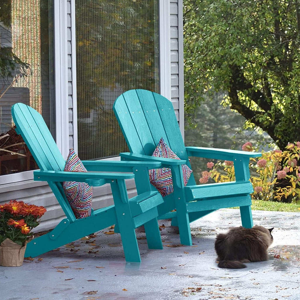 Weather Resistant Blue Recycled Plastic Outdoor Patio Chair (Set of 4)