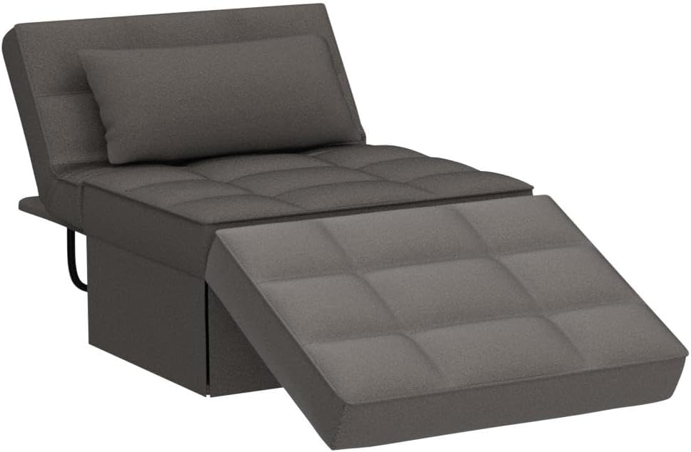 Sofa Bed, 4 in 1 Multi-Function Folding Ottoman Breathable Linen Couch Bed with Adjustable Backrest Modern Convertible Chair for Living Room Apartment Office