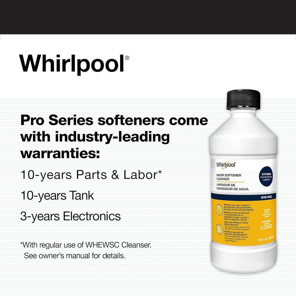 Whirlpool Hybrid Water Softener & Whole House Filtration System (WHESFC) | NSF Certified | Salt-Saving Tech | Removes Chlorine, Hard Water, and Contaminants
