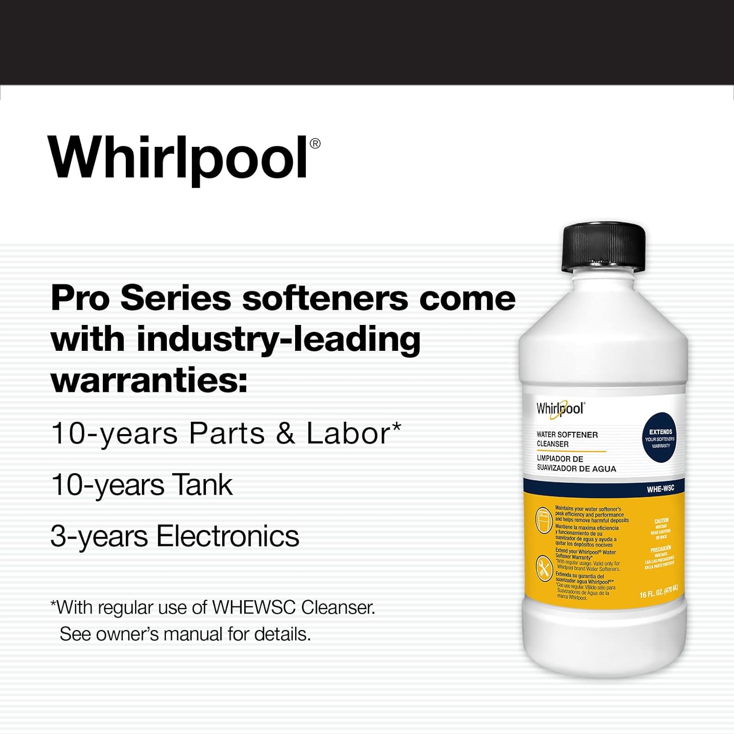 Whirlpool Hybrid Water Softener & Whole House Filtration System (WHESFC) | NSF Certified | Salt-Saving Tech | Removes Chlorine, Hard Water, and Contaminants
