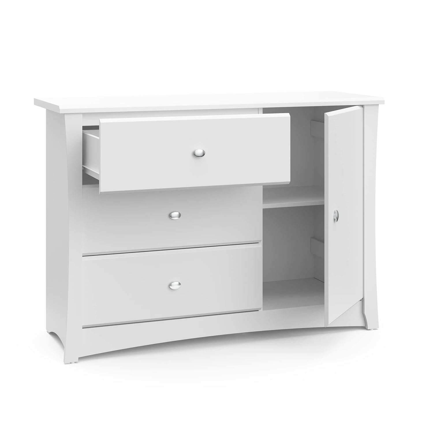 Storkcraft Crescent 6 Drawer Double Dresser (Pebble Gray) – GREENGUARD Gold Certified, For Nursery, Dresser, Kids Nursery Organizer, Chest of Drawers