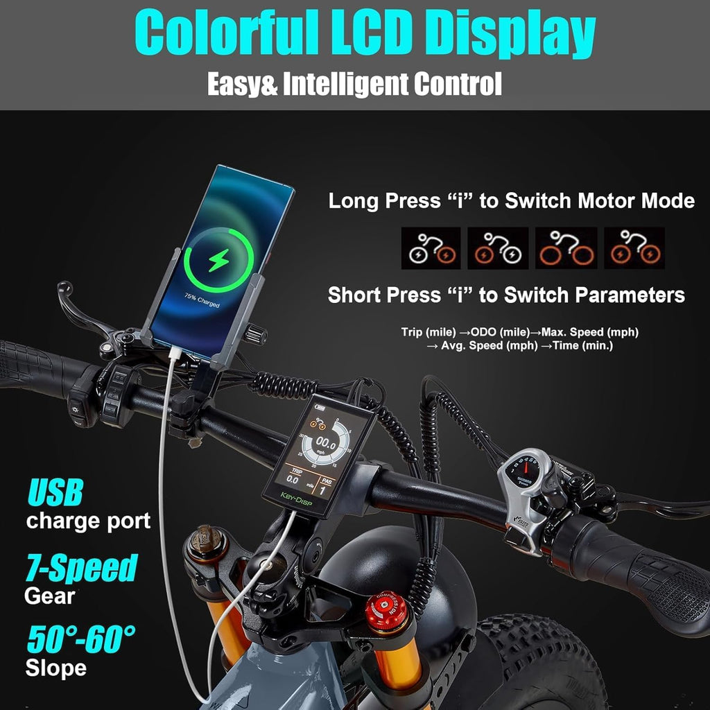 Dual Motor 2000W/1000W Electric Bike for Adult 48V 30AH/20Ah Removable Battery Up to &120 Miles Long Range 26"Fat Tire Off Road Mountain Full Suspension Electric Bicycle,Adjustable Stem,UL Certified