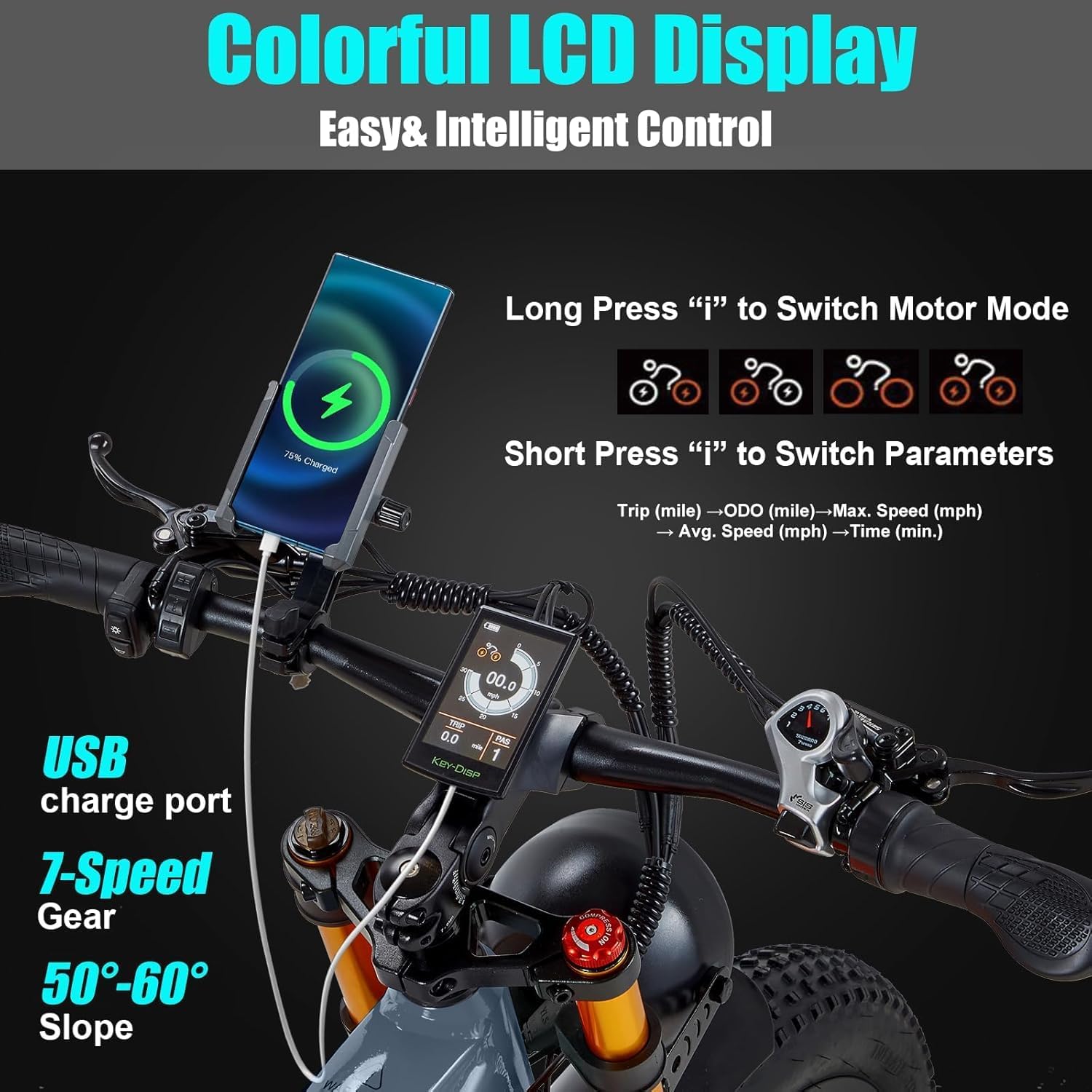 Dual Motor 2000W/1000W Electric Bike for Adult 48V 30AH/20Ah Removable Battery Up to &120 Miles Long Range 26"Fat Tire Off Road Mountain Full Suspension Electric Bicycle,Adjustable Stem,UL Certified