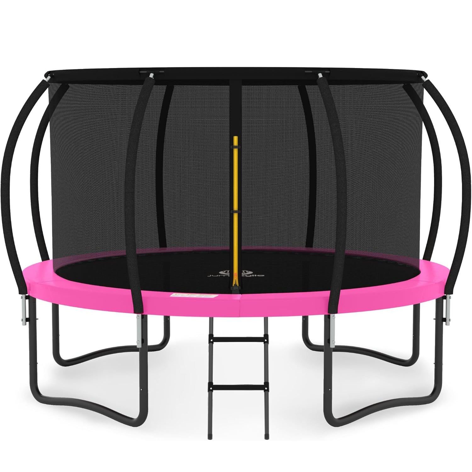 JUMPZYLLA Trampoline Outdoor 8FT 10FT 12FT 14FT 15FT 16FT with Enclosure and Ladder, ASTM Approved Recreational Trampoline for Kids and Adults, Anti-Rust Coated Frame