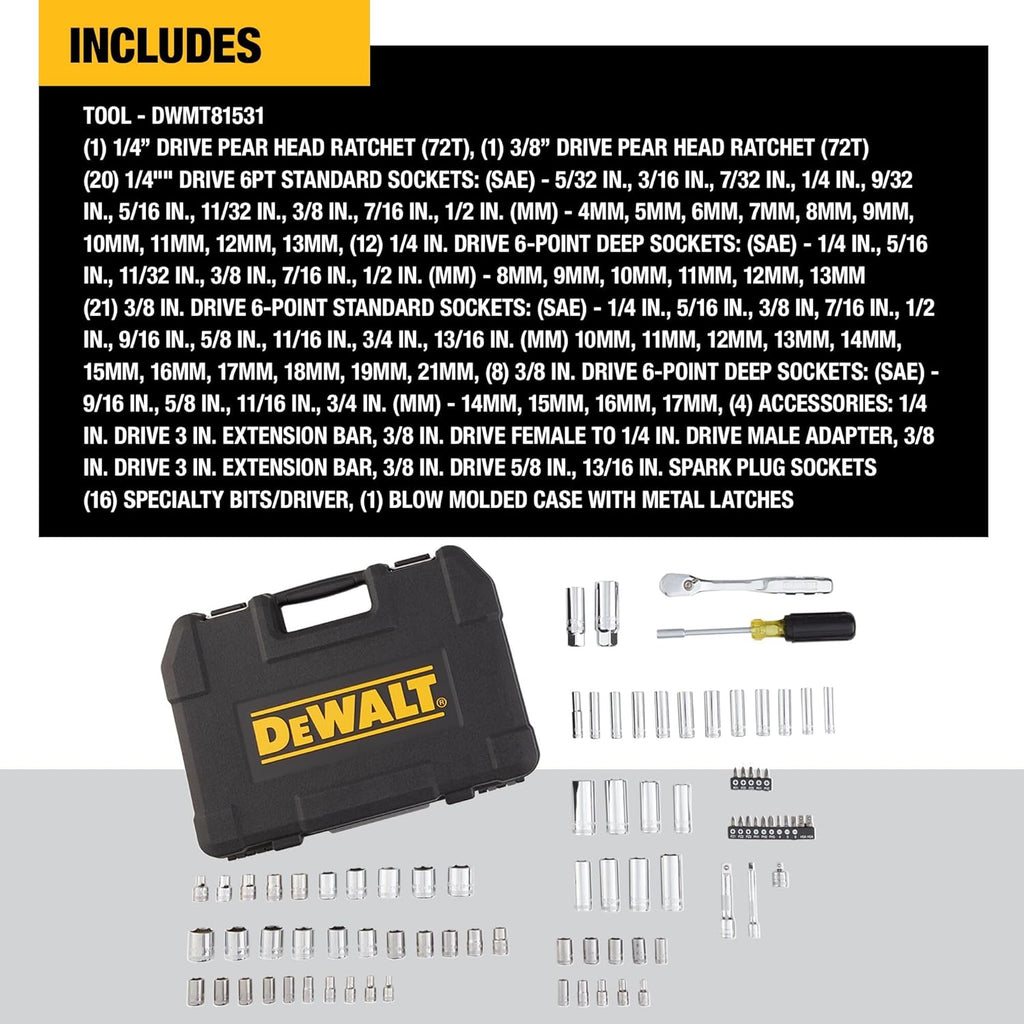 DEWALT Mechanics Tool Set (205-piece) and Screwdriver Bit Set (40-Piece)