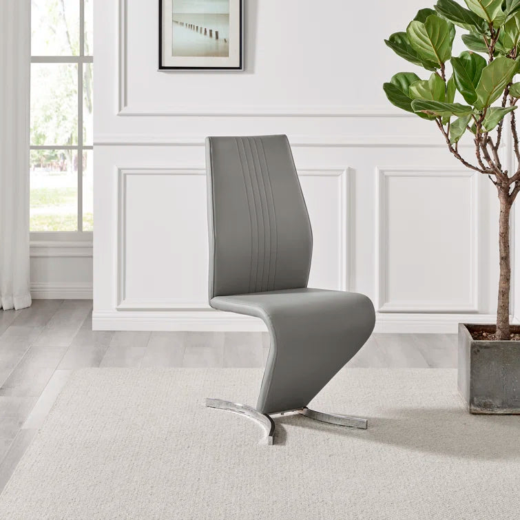 Wilhelm Faux Leather Chrome Feet 'Z' Leg Dining Chairs Modern Design