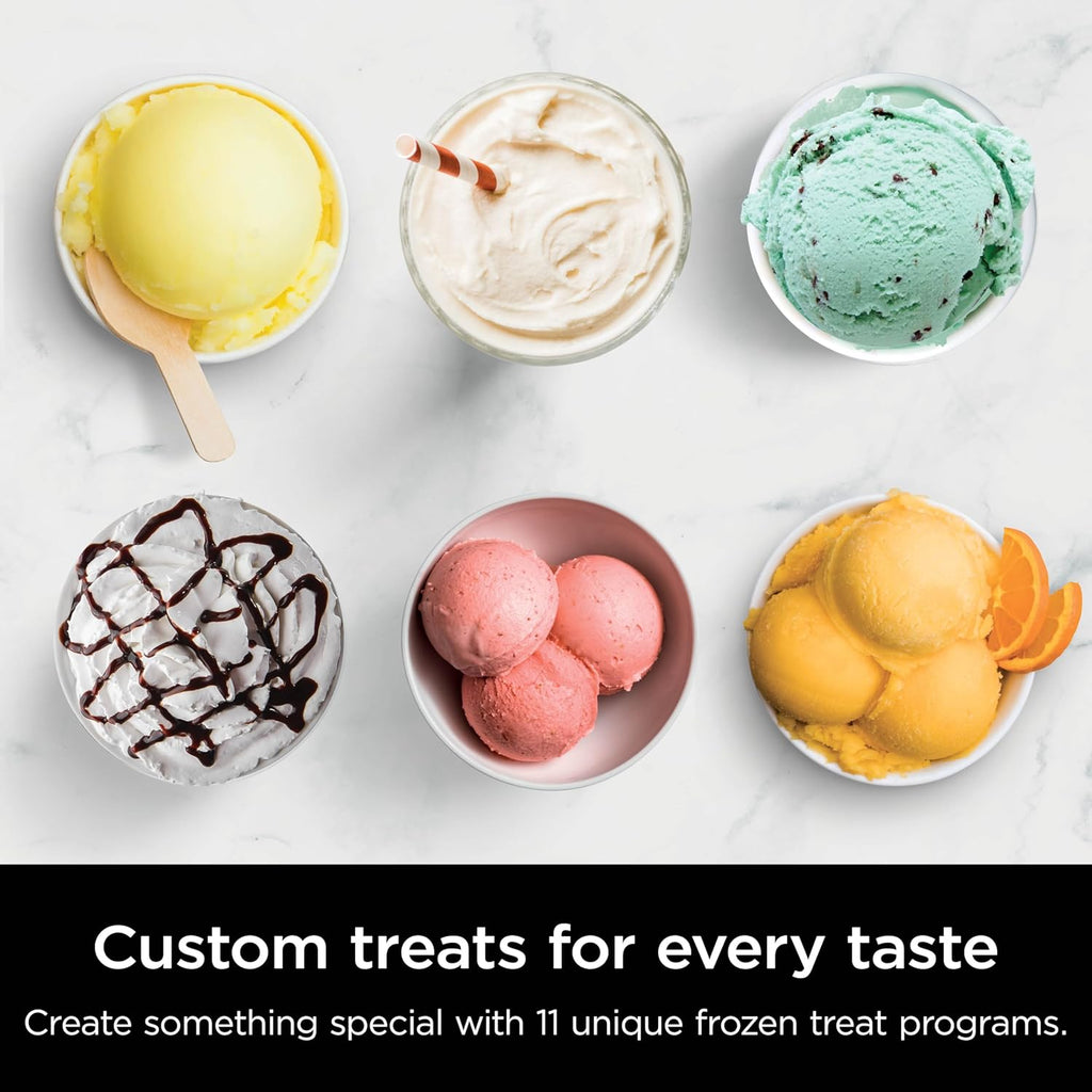 Ninja CREAMi Deluxe Ice Cream & Frozen Treat Maker for Ice Cream, Sorbet, Milkshakes, Frozen Yogurt, & More, 11-in-1, XL Capacity, Silver, Includes (2) Family-Sized 24 oz. Tubs, NC501