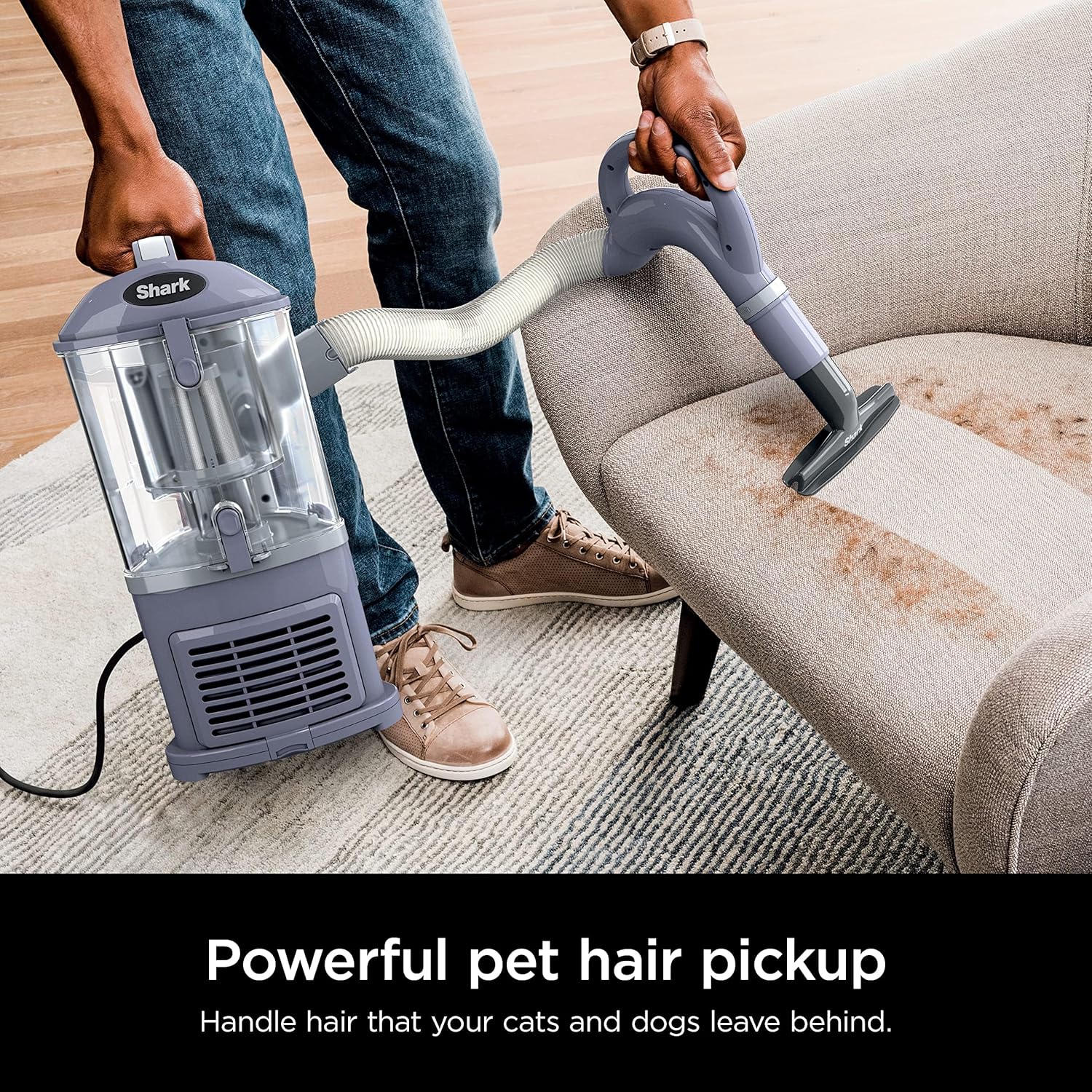 Shark Upright Vacuum, Navigator Lift-Away with Swivel Steering, HEPA Filter, XL Dust Cup, Pet Power, Dusting Brush, and Crevice Tool, Perfect for Pet Hair, White/Silver, NV356E