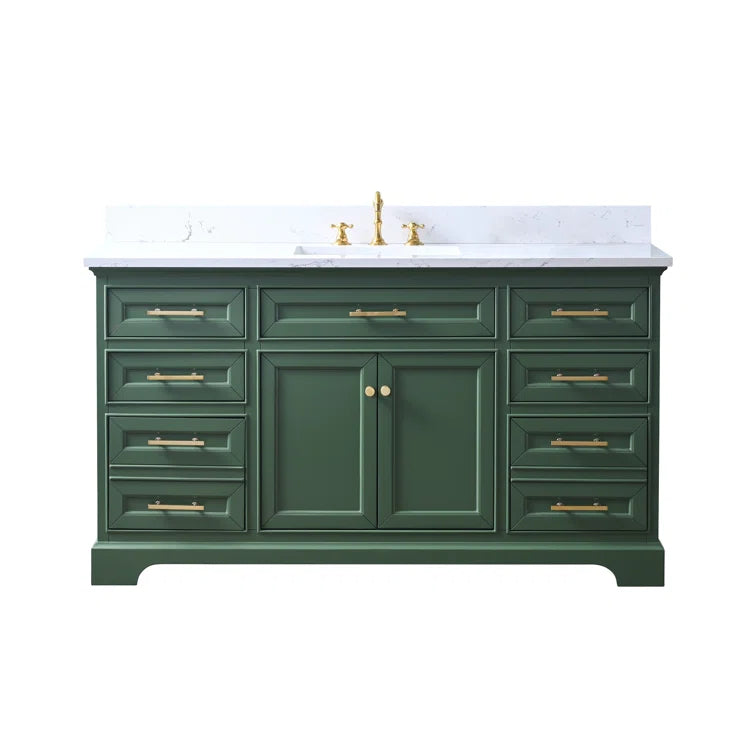 Annaline 60'' Single Bathroom Vanity with Engineered Stone Top