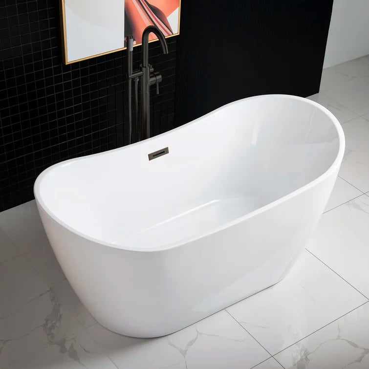 59" x 29" Freestanding Soaking Acrylic Bathtub