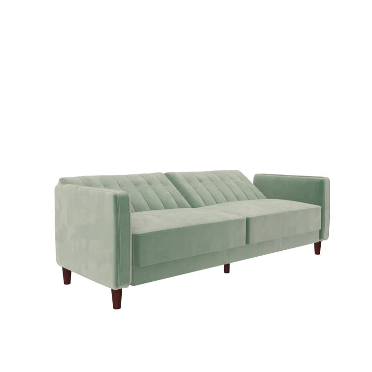 Perdue 81.5" Velvet Square Arm Convertible Sofa