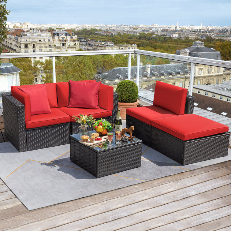 Huang 4 - Person Outdoor Seating Group with Cushions