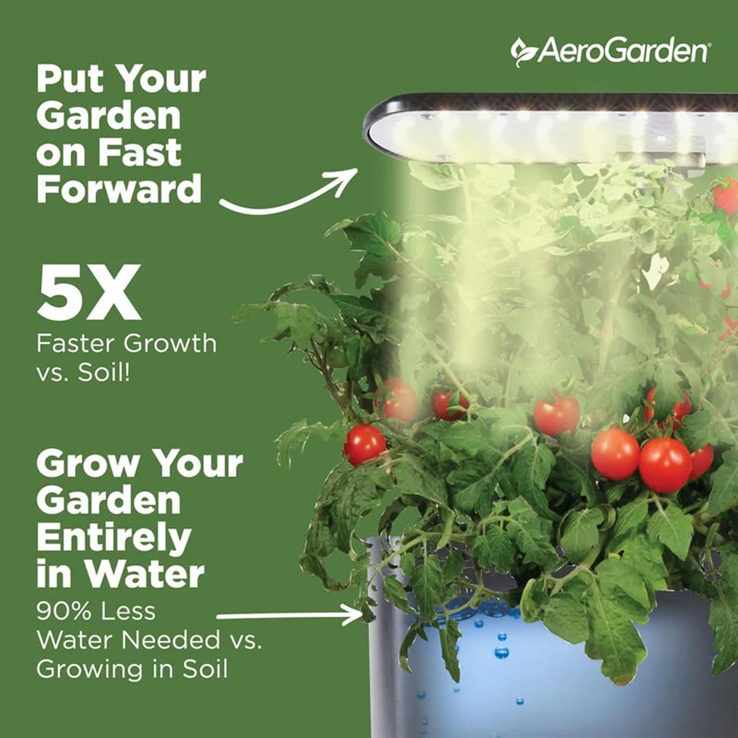 AeroGarden Harvest with Gourmet Herb Seed Pod Kit - Hydroponic Indoor Garden, Black