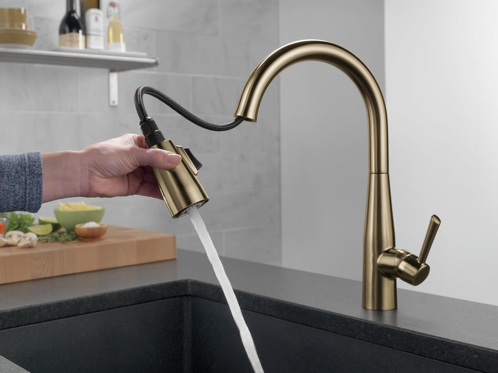 Delta Essa Touchless Kitchen Faucet with Touch Technology, Brushed Nickel Kitchen Sink Faucet with Pull Down Sprayer, Single Hole, Arctic Stainless 9113TL-AR-DST