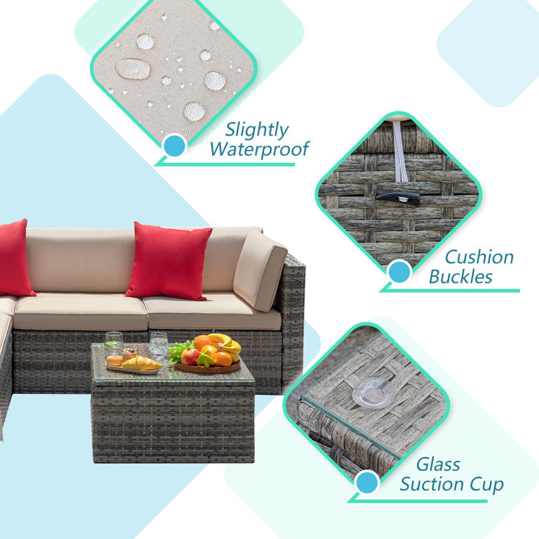 Huang 4 - Person Outdoor Seating Group with Cushions