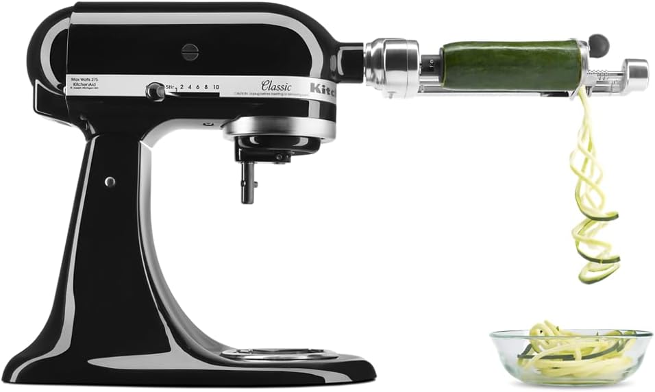 KitchenAid Classic Series 4.5 Quart Tilt-Head Stand Mixer K45SS, White & 5 Cup Food Chopper - KFC0516, Contour Silver