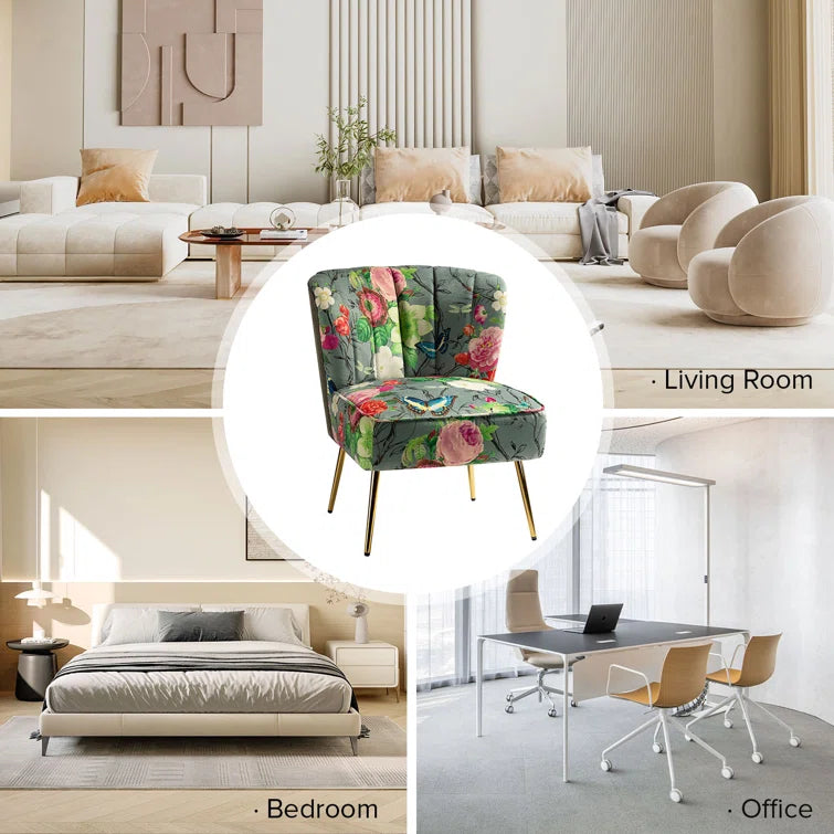 Felicia Polyester/Velvet Barrel Chair