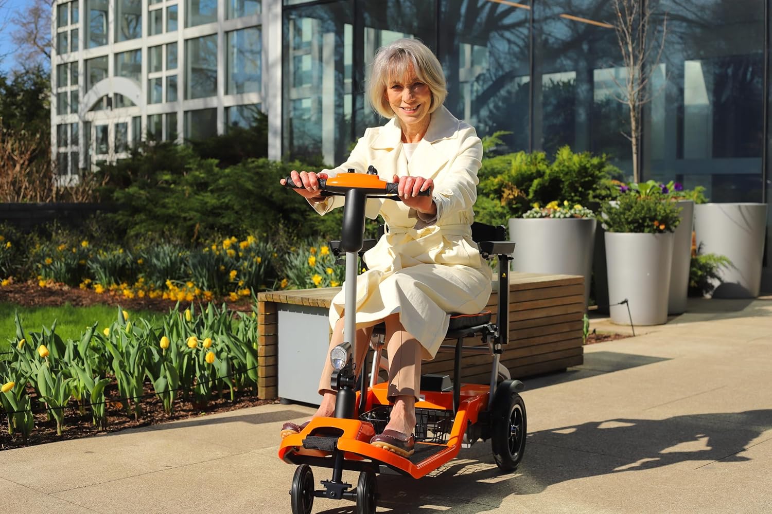 R3b-Mobility Scooters for Seniors Adults Ultra Lightweight Electric Powered Folding 4 Wheel Mobility Scooter with Headlight Cup Holder, Compact & Convenient for Travel Airline Approved, Blue