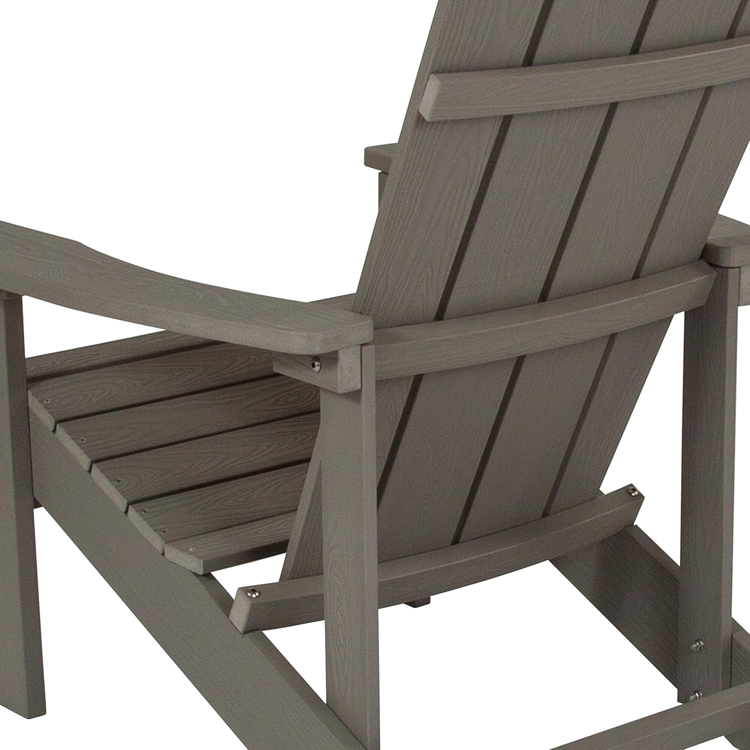Flash Furniture Charlestown Commercial Grade Indoor/Outdoor Adirondack Chair, Weather Resistant Durable Poly Resin Deck and Patio Seating, Green