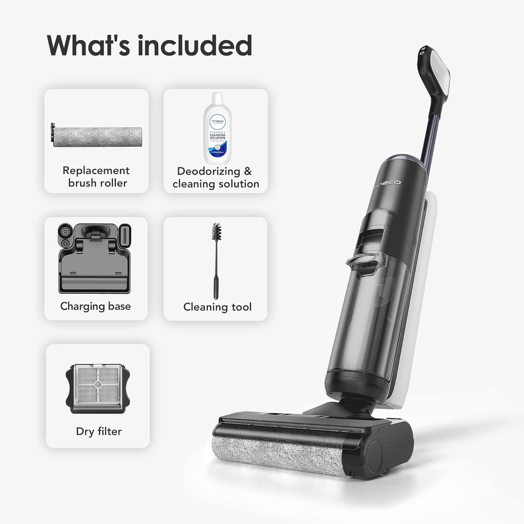 Tineco iFLOOR 5 Breeze Complete Wet Dry Vacuum Cordless Floor Washer, One-Step Cleaning for Hard Floors, Edge Clean, Auto Self-Cleaning, Lightweight & Cordless Design
