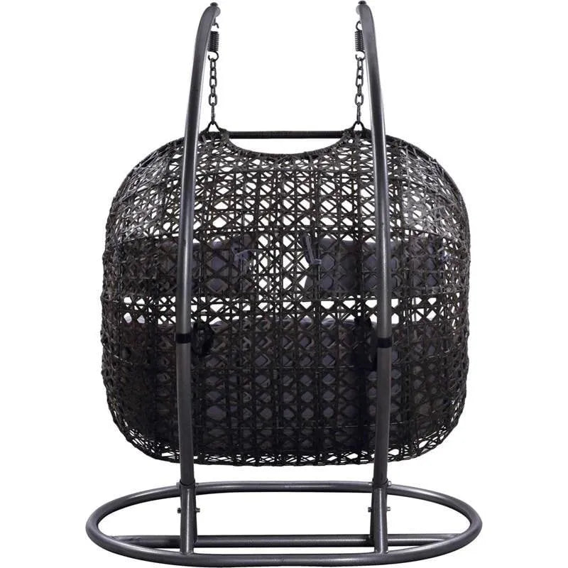 2024 HomeGood Solid Wood Wicker Swing Chair With Stand Rain Cover Included