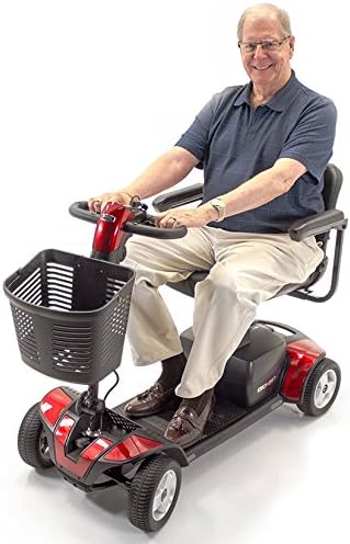 Pride Mobility S74 Go-Go Sport 4-Wheel Electric Mobility Scooter for Adults with Free Challenger Mobility Accessory