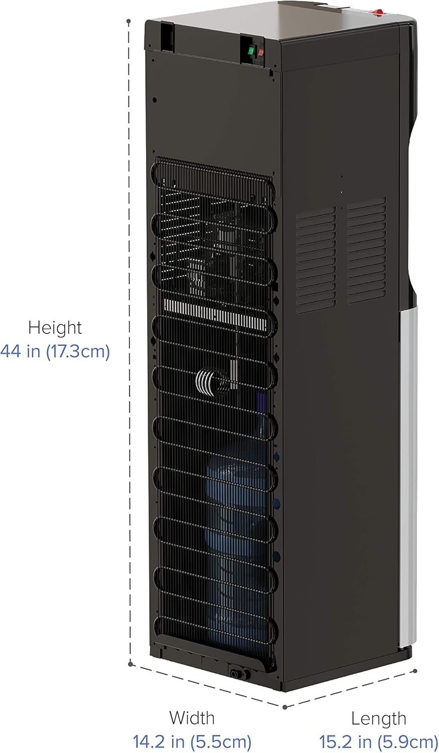 Brio Bottom Loading Water Cooler Dispenser for 5 Gallon Bottles - 3 Temperatures with Hot, Room & Cold Spouts, Child Safety Lock, LED Display with Empty Bottle Alert, Stainless Steel