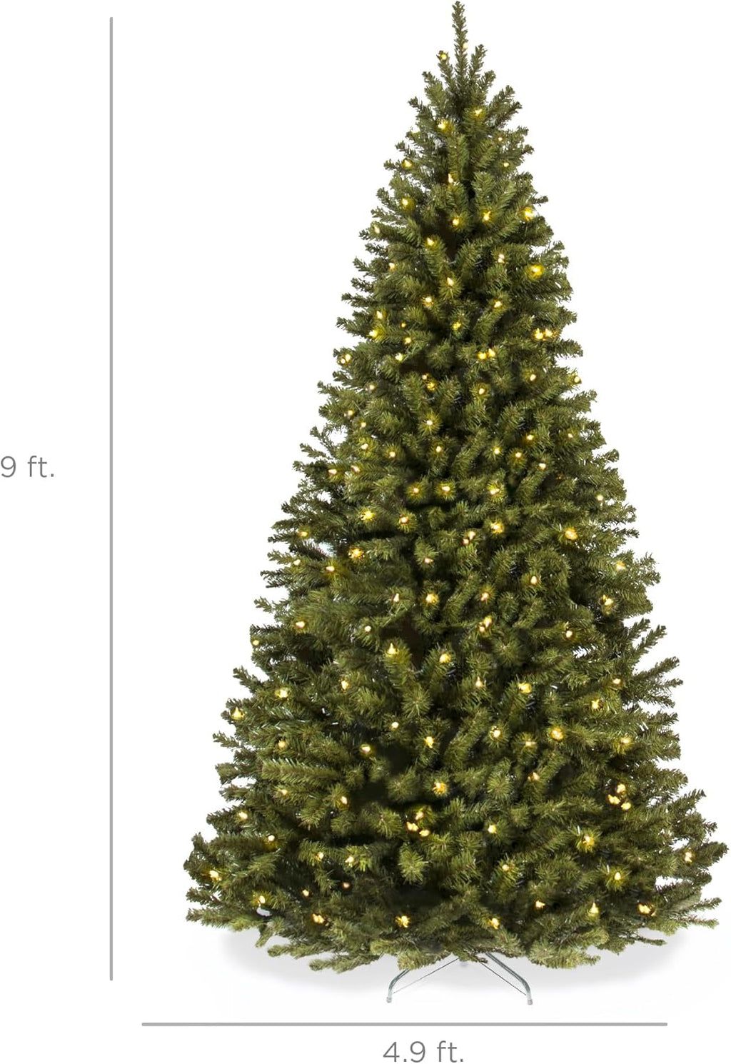 Best Choice Products Artificial Christmas Tree, 6ft Premium Pre-Lit Realistic Spruce Holiday Décor w/Dense Branches, Metal Base - Green Spruce