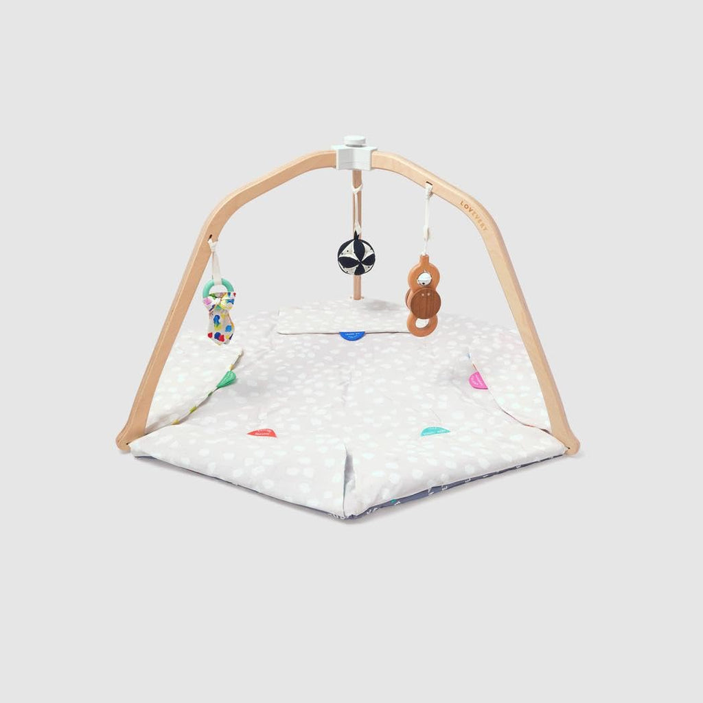 The Play Gym and Sensory Strands Bundle by Lovevery, Stage-Based Developmental Activity Gym for a Whole Year of Play Baby to Toddler Including Play Guide, Ages 0+ Months