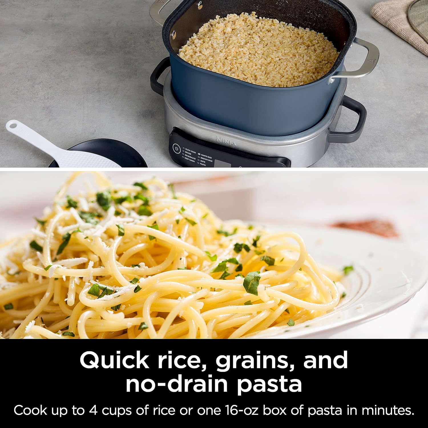 Ninja MC1101 Foodi Everyday Possible Cooker Pro, 8-in-1 Versatility, 6.5 QT, One-Pot Cooking, Replaces 10 Cooking Tools, Faster Cooking, Family-Sized Capacity, Adjustable Temp Control, Midnight Blue