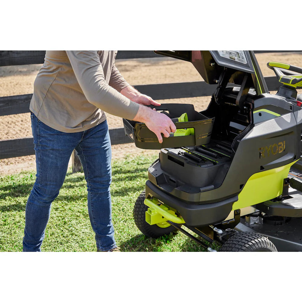 80V HP Brushless 42 in. Battery Electric Cordless Riding Lawn Tractor with (3) 80V 10Ah Batteries and Charger